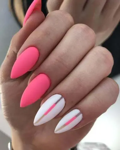 Pink and white nail designs